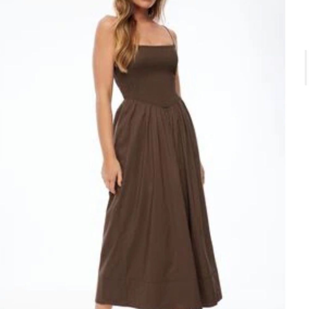 Dynamite Smocked Poplin Midi Dress